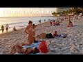 [4K] Waikiki Beach Walking and People Watching During Hawaiian Sunset