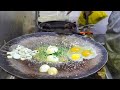 Roadside Biggest Egg Dish Ever Cheese Egg Green Garden Egg Street Food Indian Street Food