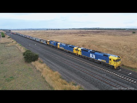 7731V Pacific National Grain Train Arrives At Gheringhap For Fuel (18/4/2022) - PoathTV Railways