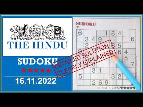 How to Solve 5 Star Hindu  Sudoku Nov 16,  2022 -  Step By Step Solution