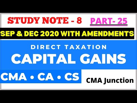 Capital Gains | Direct Taxation | CMA Inter | CA Inter | CMA Junction |