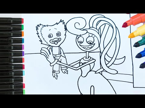 Mommy Long Legs catch baby Huggy Coloring Pages | poppy playtime | Coloring Pages