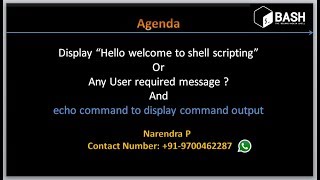 Complete Shell Scripting Tutorials | echo command to display any message | command output