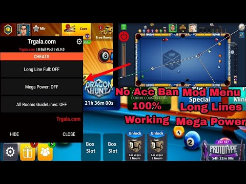 8 Ball Pool Hacked Mod Menu Long Lines | No Acc Ban Issues | In Hindi Urdu