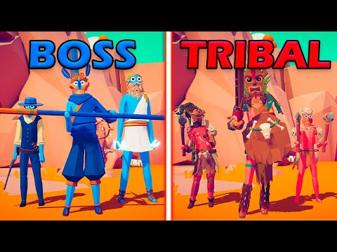 BOSS UNITS TEAM vs MEGA TRIBAL TEAM - Totally Accurate Battle Simulator | TABS
