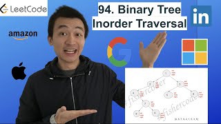 YouTube video 'LeetCode 94. Binary Tree Inorder Traversal RECURSIVELY - Interview Prep Ep 66'