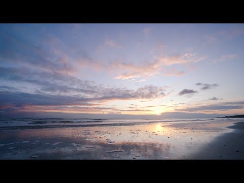 Sonnenaufgang mit Meeresrauschen an der Nordsee zur Entspannung