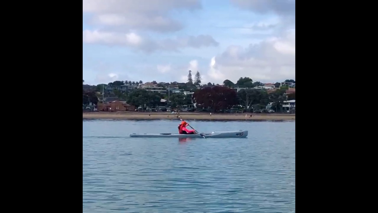 My daughter paddling the V7 when she was 11. #surfski #kayaking #paddlers