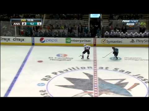 Matt Beleskey goal 29 Jan 2013 Anaheim Ducks vs SJ Sharks NHL Hockey