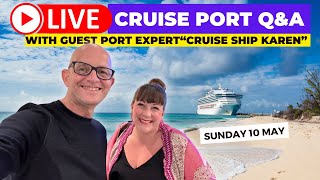 Live Cruise Port Q&A With "Cruise Ship Karen". Sunday 10 May. 9am PT / Noon ET/ 5pm UK