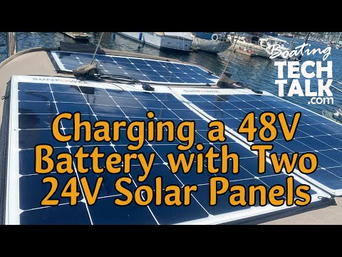 Part of a video titled Charging A 48V Battery with Two 24V Solar Panels - YouTube