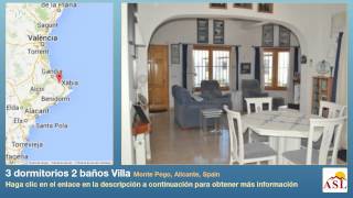 preview picture of video '3 dormitorios 2 baños Villa se Vende en Monte Pego, Alicante, Spain'