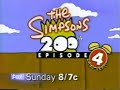The Simpsons Fox Promo 1998 Party Of Five Stars Trash Of The Titans 200th S09E22 15 Second