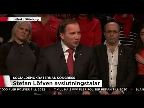 Se hela Stefan Löfvens avslutningstal - Nyheterna (TV4)