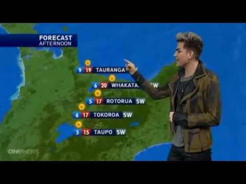 Adam Lambert weather man NZ   11 10 2012
