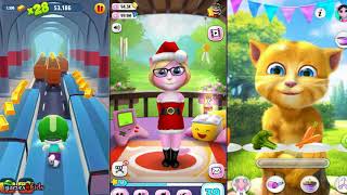 Talking Tom Gold Run My Talking Angela My Talking Ginger funny video games and cartoons