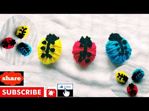 Amazing Ladybug Making Idea With Fork/ Amazing Woolen Craft Idea With Fork.🐞