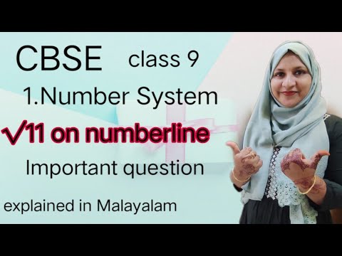 Represent √11 on numberline CBSE maths class 9 in Malayalam