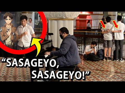I played ATTACK ON TITAN openings on piano in public