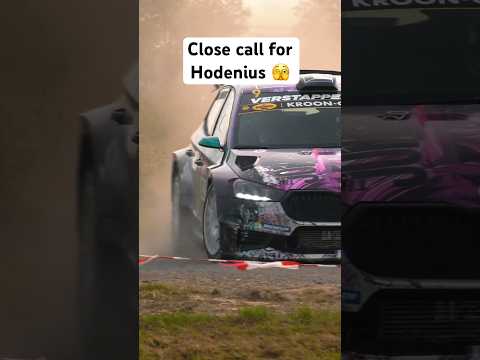Close call for Roger Hodenius at Ypres Rally shakedown #rally #rallye #fun
