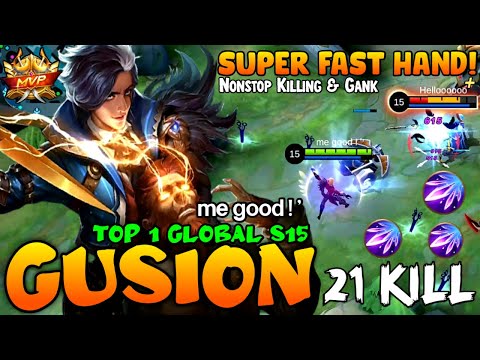 21 Kills!! New OP Build for Gusion (ONE SHOT DELETE) - Build Top 1 Global Gusion ~ MLBB