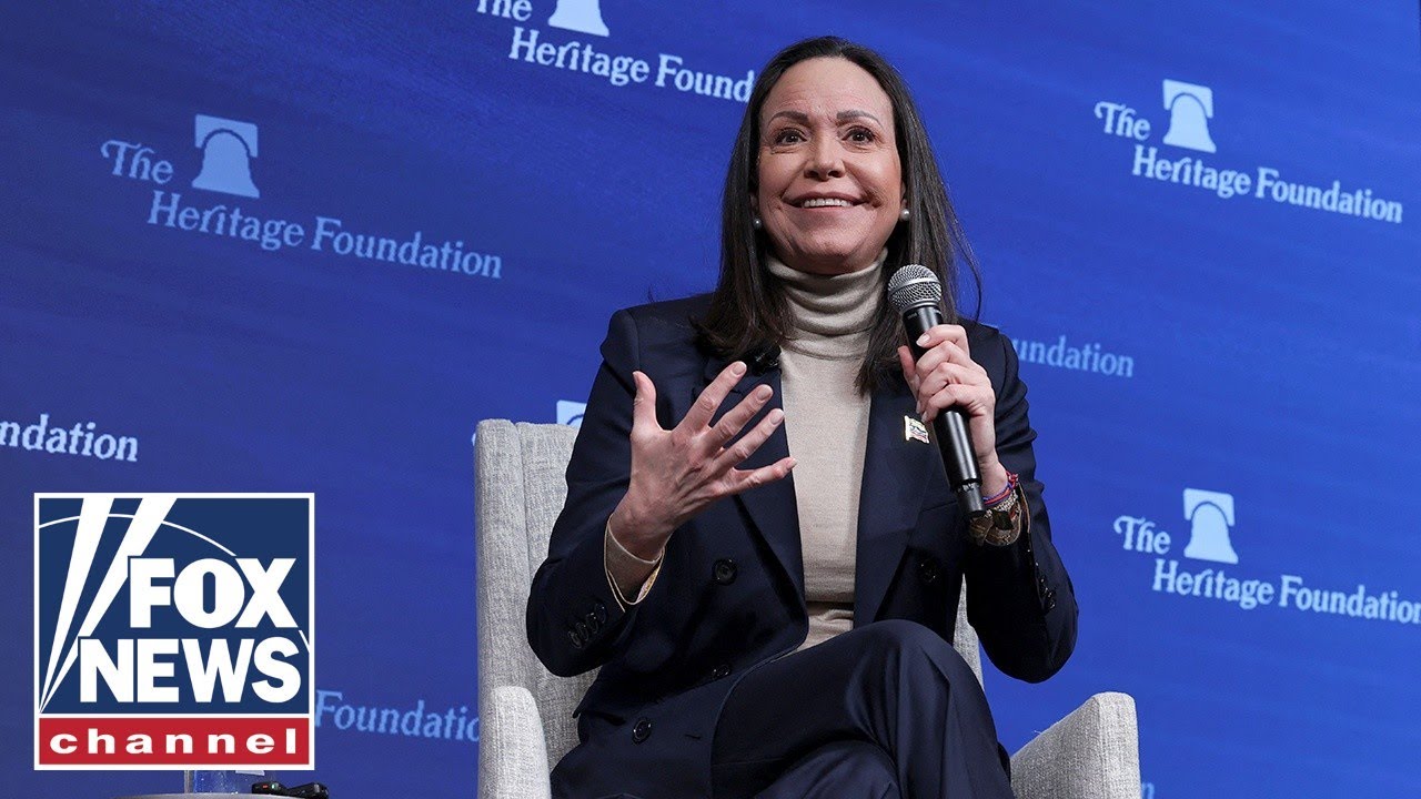 WATCH LIVE:  Venezuela's María Corina Machado speaks to media after Trump meeting