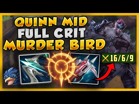 QUINN MID *NEW* META FULL CRIT BUILD TO DOMINATE SOLO QUEUE (CRAZY ROAMS) - League of Legends