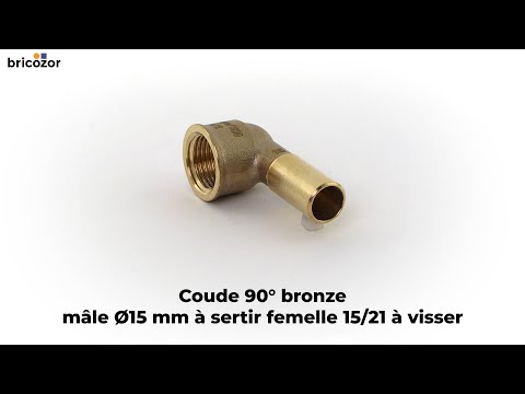 Coude 90° bronze mâle Ø15 mm à sertir femelle 15/21 à visser VIEGA