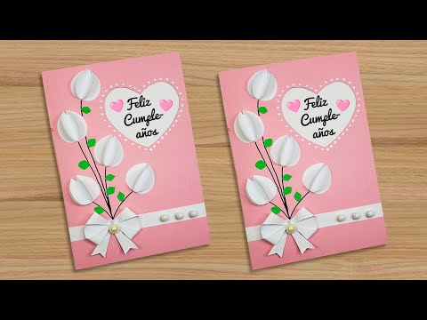 🌺Hermosa tarjeta de cumpleaños💖Beautiful Handmade Birthday card 🌹
