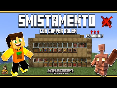Sorting with copper golems in Minecraft 🤖📦 sorting items Minecraft without redstone 📦💥