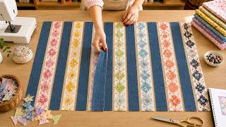 ✂️ Combine Fabric Scraps & Old Jeans into Stunning Patchwork! 👖🌸 | Easy DIY Sewing