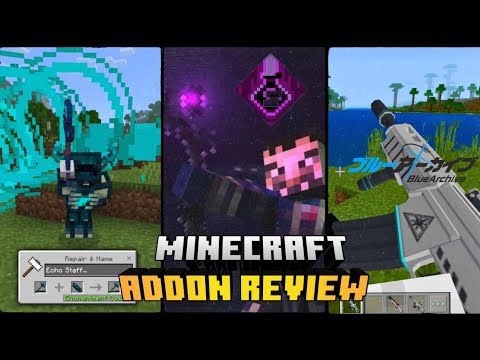 MCPE 1.20 - 3 Addon/Mods for Minecraft Bedrock (Warden Echo Staff/Guns/Wizardry) Review