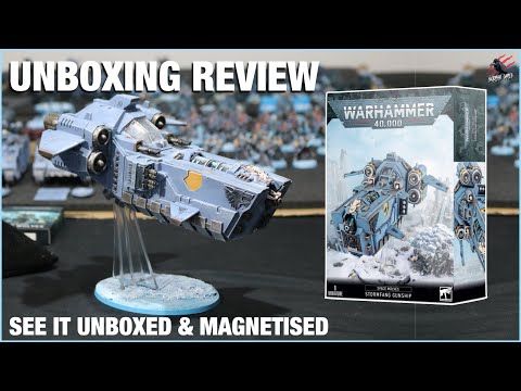 STORMFANG GUNSHIP UNBOXING - Space Wolves Stormwolf Review - Magnetised Weapon Options