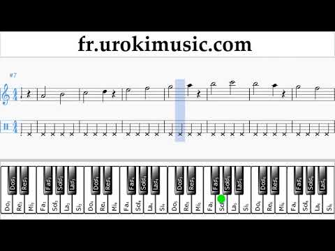 Cours de Piano (main droite) Jingle Bell Rock Tuto Partitions Partie#1 um-i829