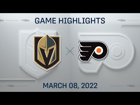 NHL Highlights | Golden Knights vs. Flyers - Mar. 8, 2022