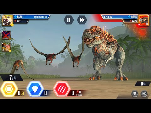 ANUROGNATHUS x SCORPIOS REX VS ALPHA 06 || Jurassic World - The Game