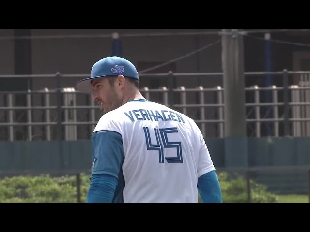 【ファーム】逆をついた!! ファイターズ・バーヘイゲン 素早い牽制でアウトを取る!!   2024年6月29日 北海道日本ハムファイターズ 対 東京ヤクルトスワローズ