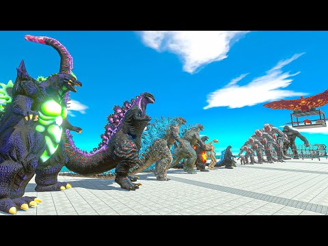 Evolution of Godzilla in Battle to save King Kong from Mechagodzilla and Rodan with Fire Lava Dragon
