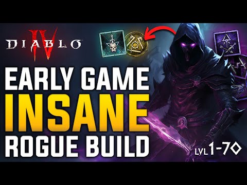 Diablo 4 New INSANELY OP Shadow Rogue Build | Broken AOE & Invincibility (Level 1-70)