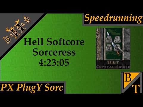 Hell Softcore Sorceress PX PlugY Speedrun! 4:23:05 (Diablo 2)