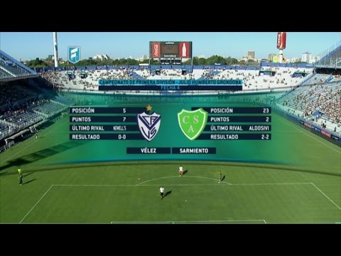 Fútbol en vivo. Vélez - Sarmiento. Fecha 4. Torneo de Primera División. FPT.