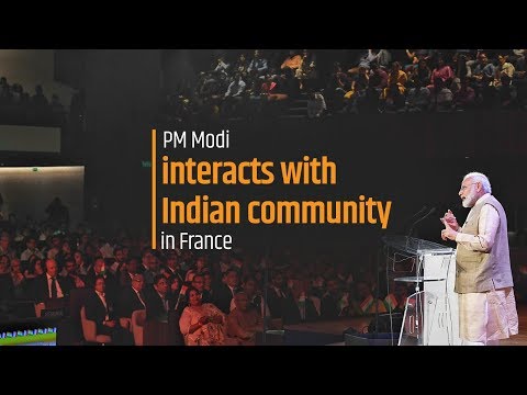 PM Modi interacts with Indian community in France