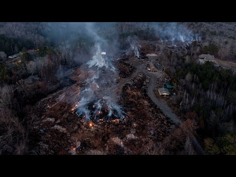 Moody Alabama Landfill Fire - Low light Drone (4K)