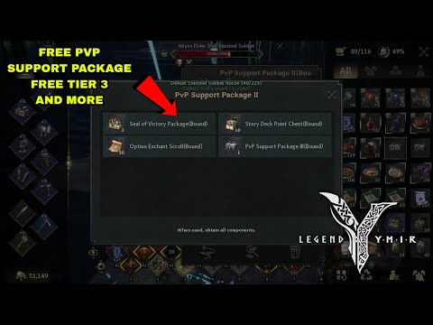 Legend of Ymir - PVP support package free tier 3 rare equipment