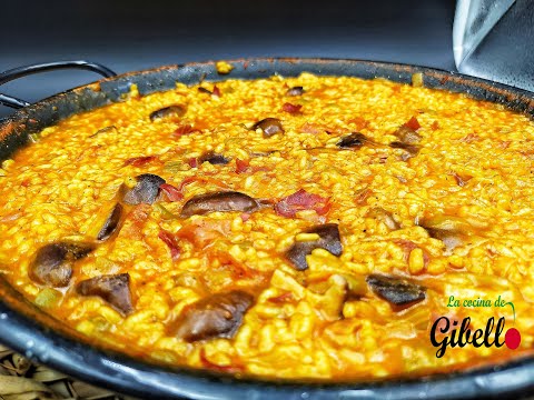 Arroz con setas y jamon