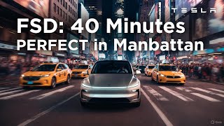 Tesla FSD - נסיעה של 40 דקות מושלמות במנהטן