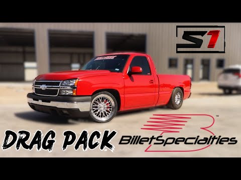 NEW BILLET SPECIALTIES DRAG PACK WHEELS ON 05 SILVERADO!!