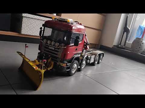 Scania 8x4 1/14, plow, crane, hooklift. Test Bruder plow conversion