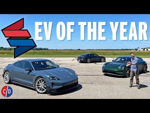 The Porsche Taycan is Car and Driver's 2025 EV of the Year