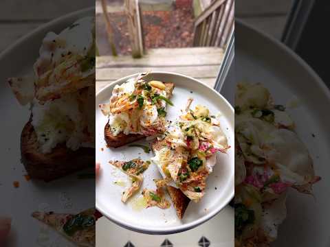 Chicory Salad with Citrus Dressing over Ricotta Toast!